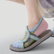 "Vivid Rhythm" Women's 3D Jacquard No-Show Socks 5-Pack - sock set showing secure grip comfort
