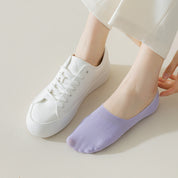 Women's Mulberry Silk & Modal Ultra-Thin No-Show Socks - product photo showing modal and mulberry silk comfort