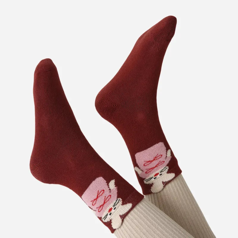 Kid's Cute Pop-Up Ear Bunny Socks - 5 Pairs