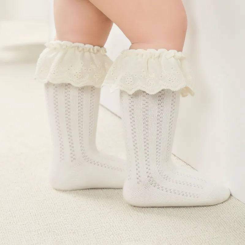 Babies Victorian Lace Knee Highs-3 Pairs