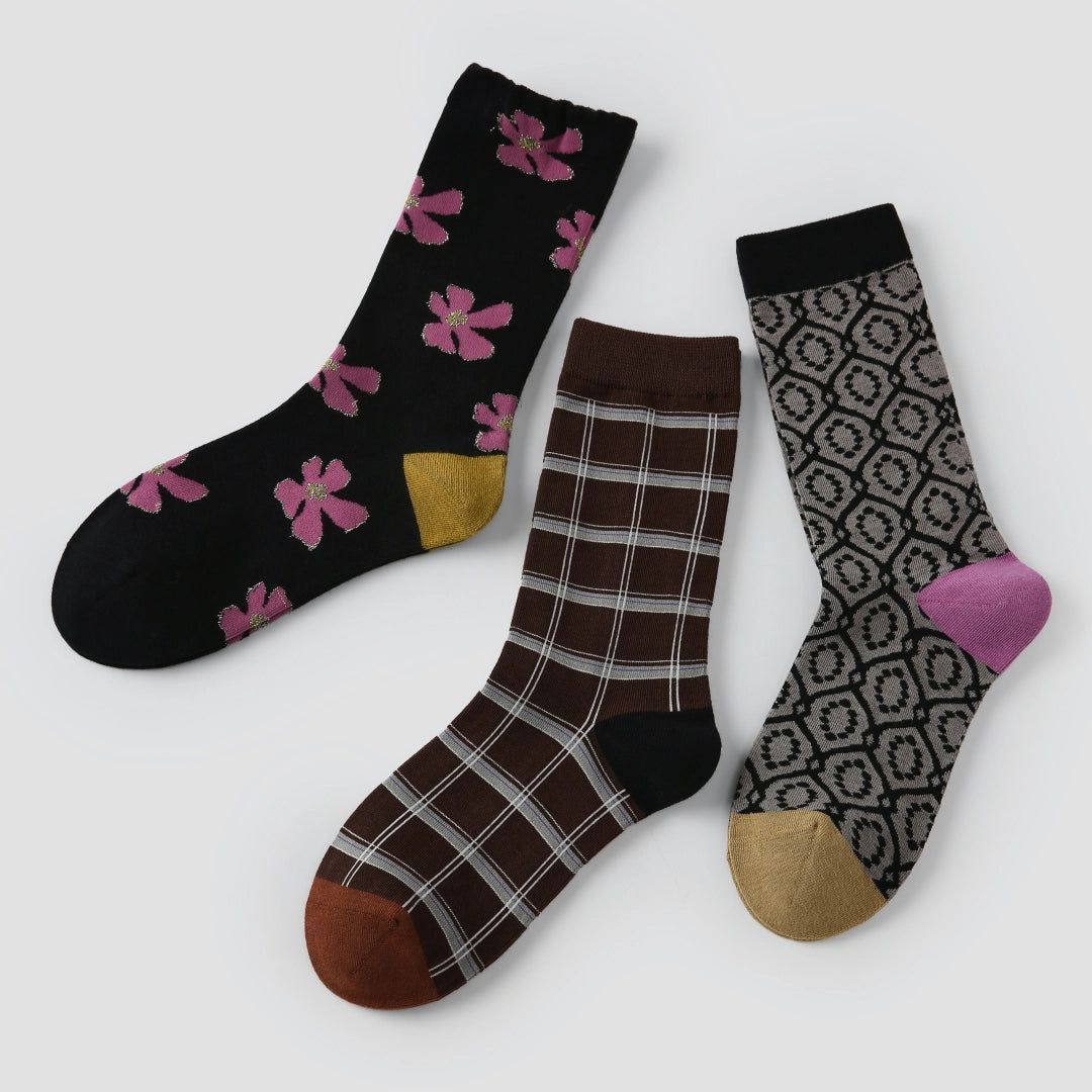Floral Plaid Socks
