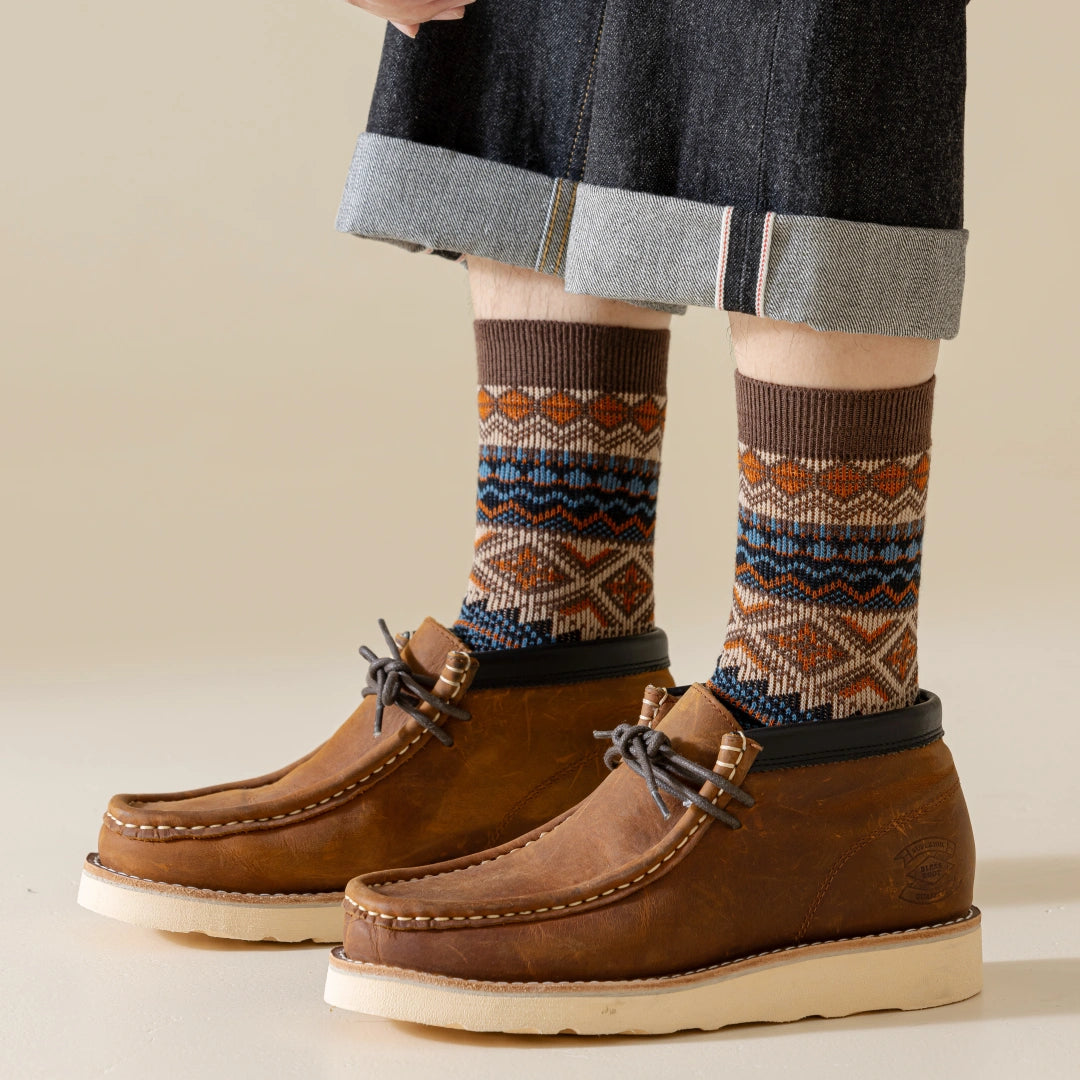 Men's Vintage Fair Isle Crew Socks