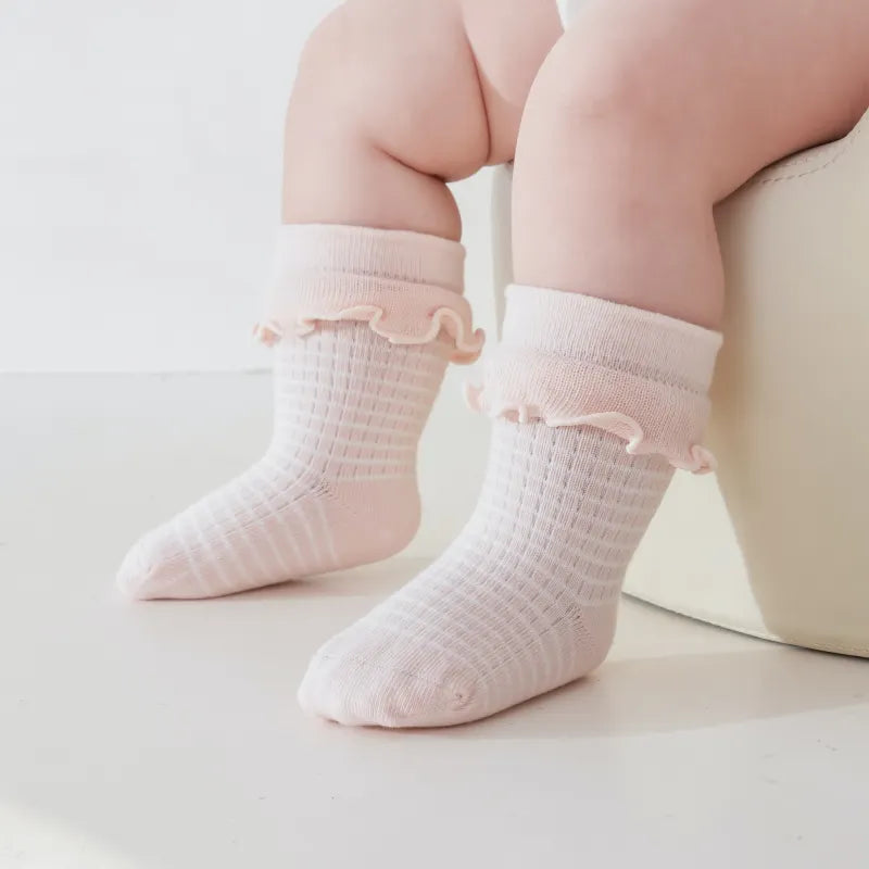 Babies' Ruffled Crew Socks-4 Pairs