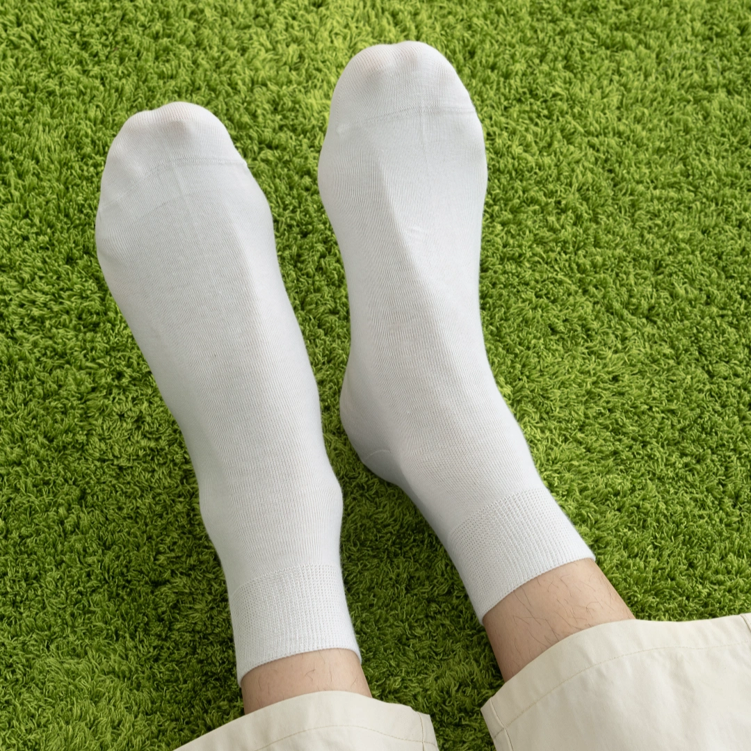 Men's 98% Cotton Ultra-Thin Non-Binding Ankle Socks - product photo showing soft cotton-rich comfort