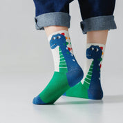 Kid's Boys' Dinosaur & Stripe Crew Socks - 5 Pairs - Weavasocks