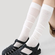 Women's Sheer Diamante Bow Calf Socks - product photo showing seamless stretch comfort