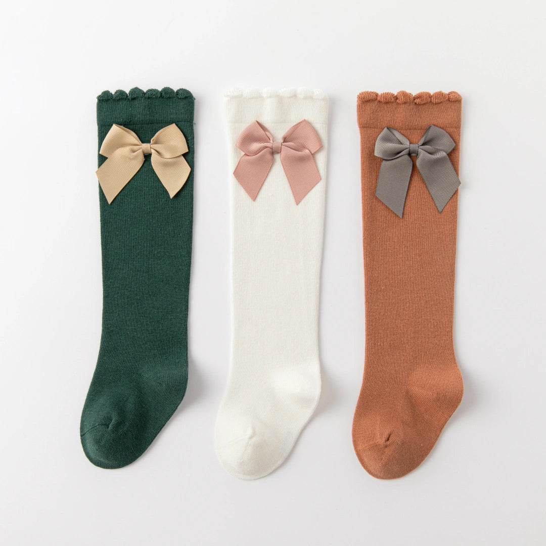 Baby’s Grosgrain Bow Knee-High Socks 3-Pack