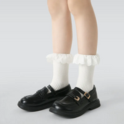 Kid's Girls' Elegant Ribbed Crew Socks - 3 Pairs