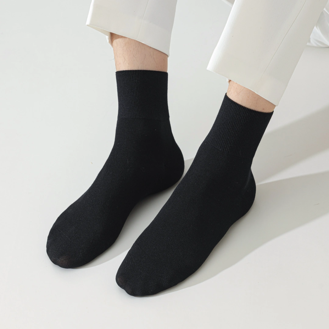 Men's Silk & Modal Non-Binding Loose Cuff Cooling Socks