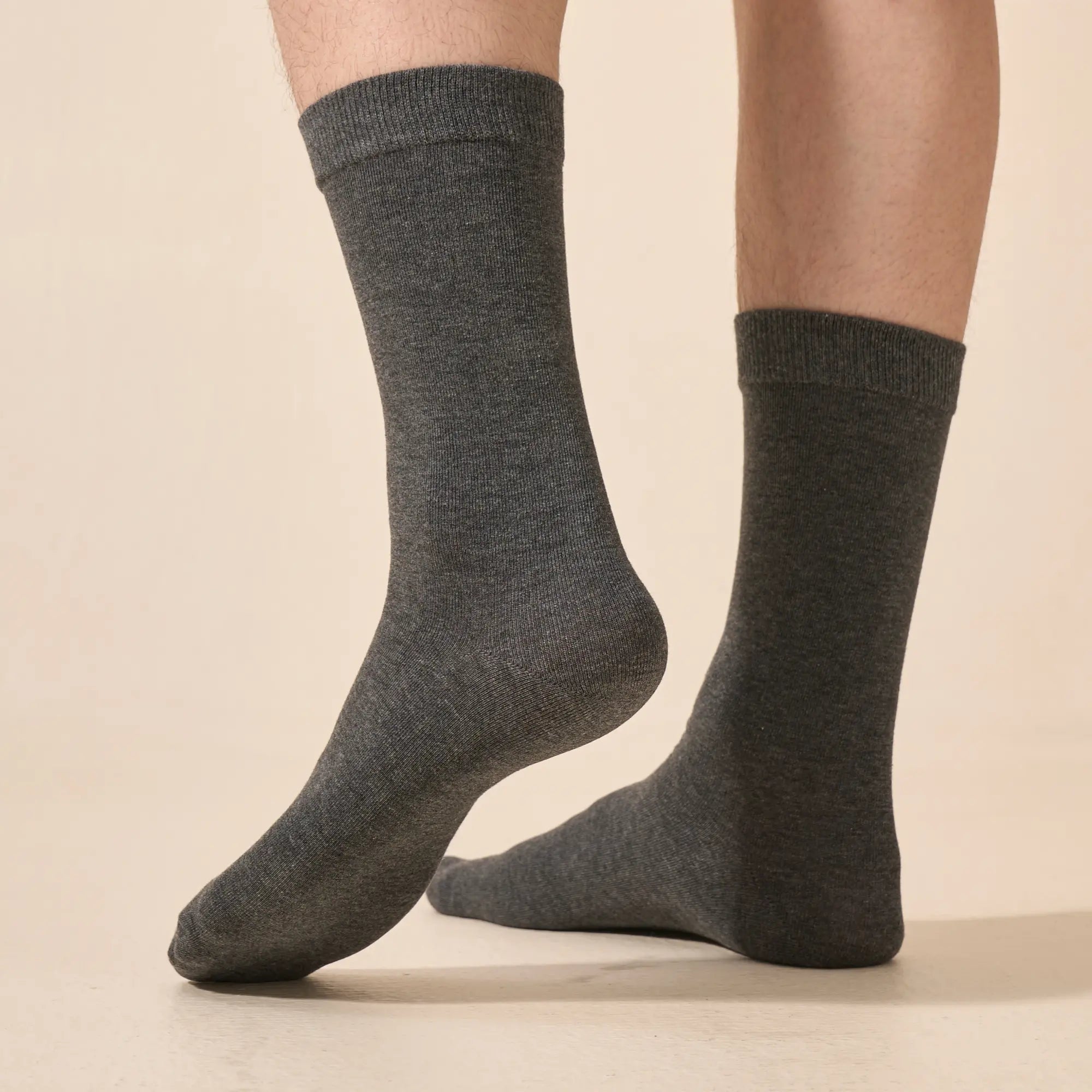 Men's Smooth-Knit Heathered Crew Socks