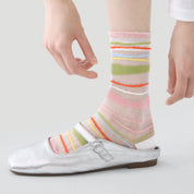 Aura Palette Geometric Sheer Socks 3-Pack - sock set showing secure grip comfort