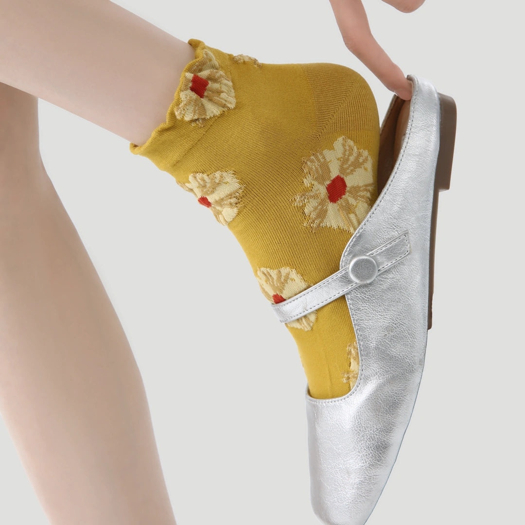 Artistic Color-Block Ankle Socks 3-Pack