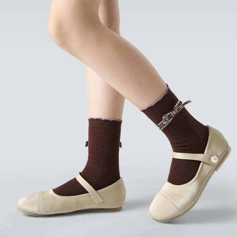 Kid's Girls' Vintage Bunny Socks - 3 Pairs