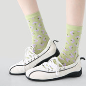 Women's Artistic Floral Mesh Crew Socks (3-Pack) - sock set showing breathable mesh comfort