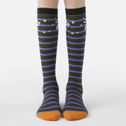 Women's Designer Dancing Bunny Striped Calf Socks