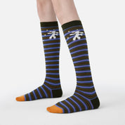 Women's Designer Dancing Bunny Striped Calf Socks