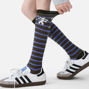 Women's Designer Dancing Bunny Striped Calf Socks
