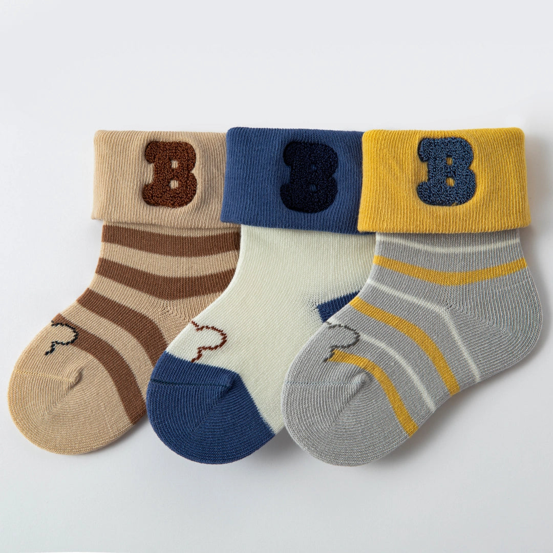 Baby’s Little Varsity' Letter B Cotton 3-Pack