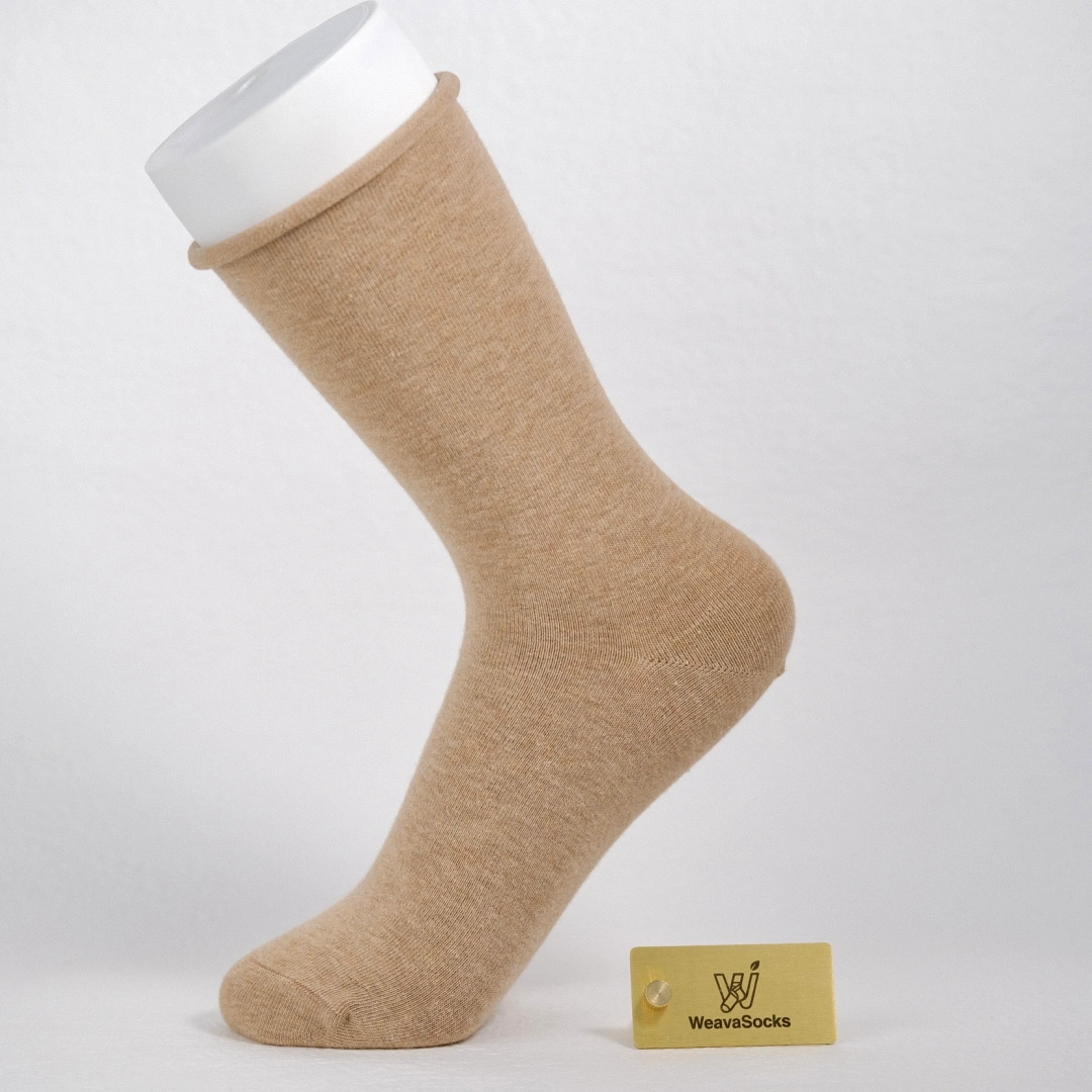Women's 98% Cotton Classic Roll Top Slouch Crew Socks - product photo showing soft cotton-rich comfort