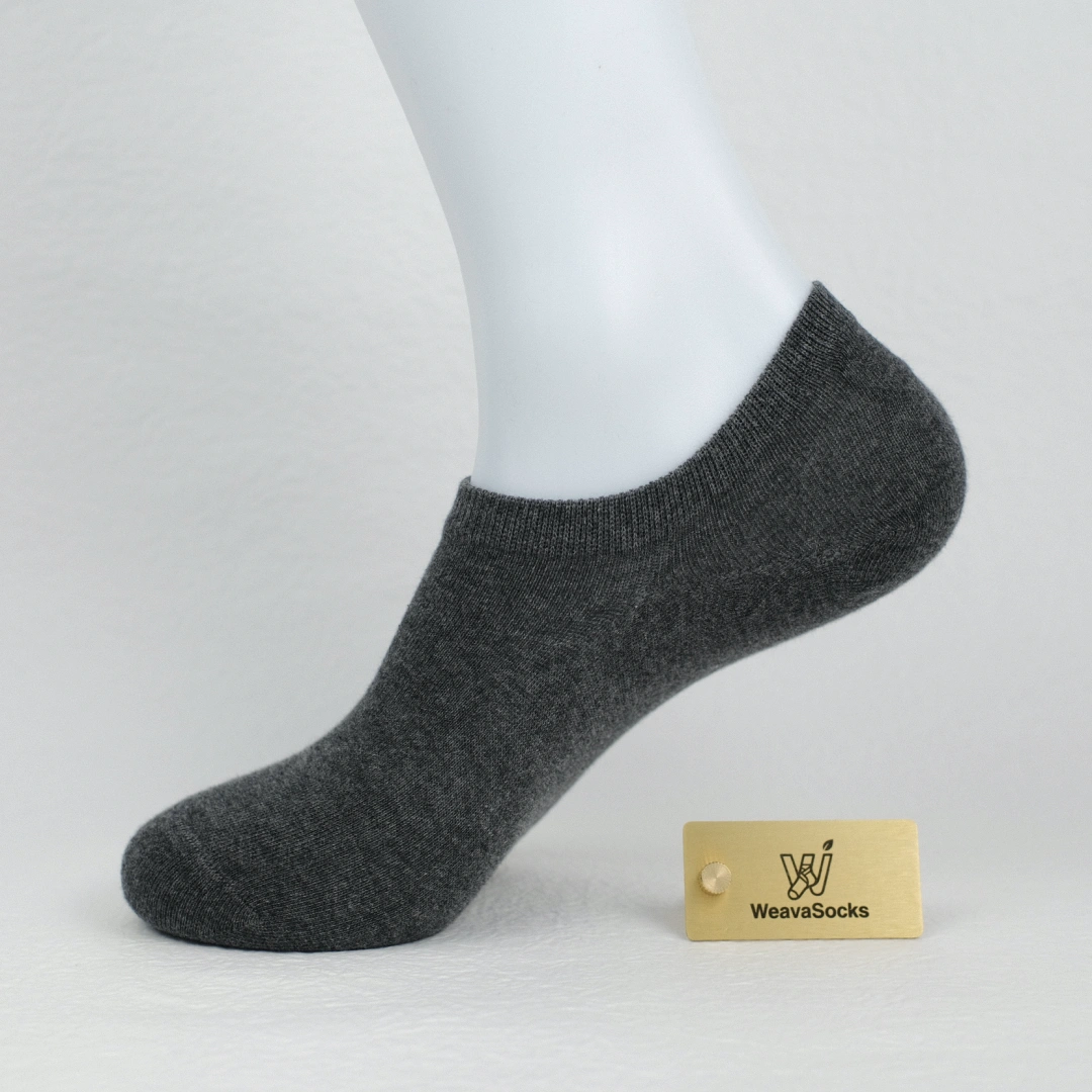 Men's 92% Cotton Ultra-Soft Heathered No-Show Socks - product photo showing soft cotton comfort