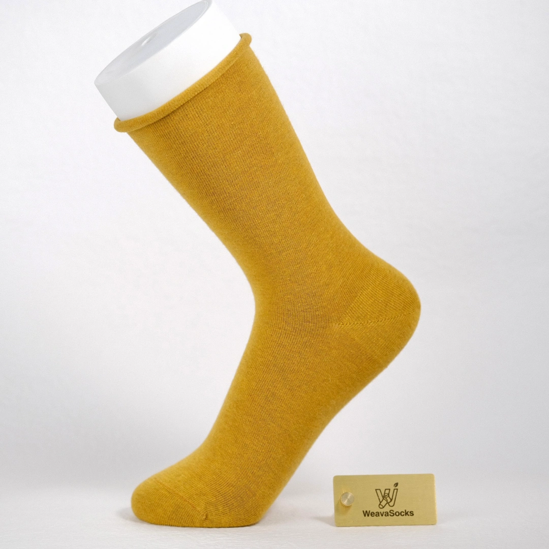 Women's 98% Cotton Classic Roll Top Slouch Crew Socks - product photo showing soft cotton-rich comfort