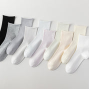 Women's 98% Cotton Ultra-Soft Roll-Top Crew Socks - product photo showing soft cotton-rich comfort