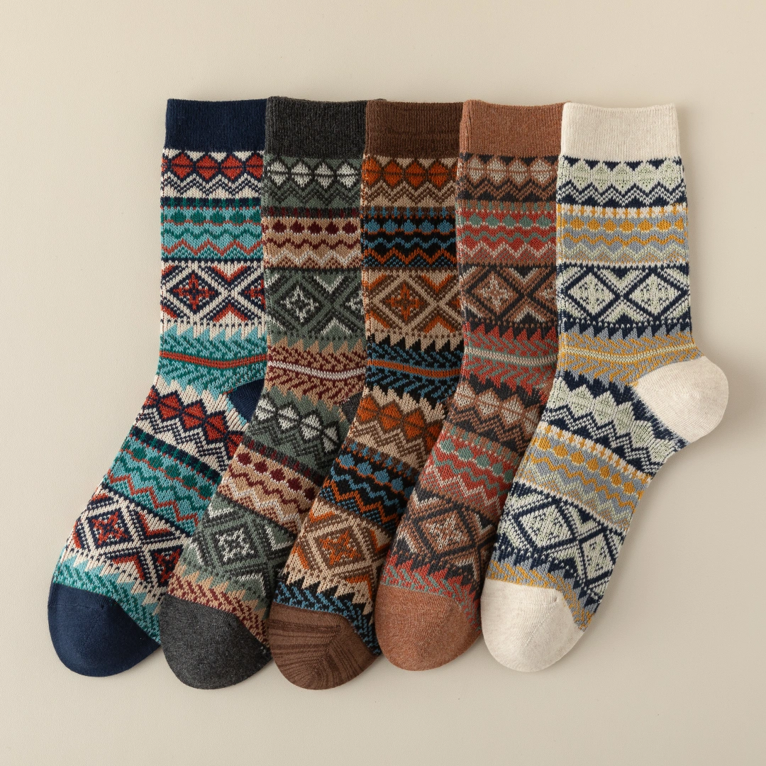 Men's Vintage Fair Isle Crew Socks