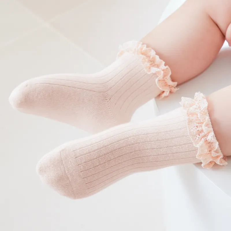 Babies Petal Cuff Ankle Socks-3 Pairs