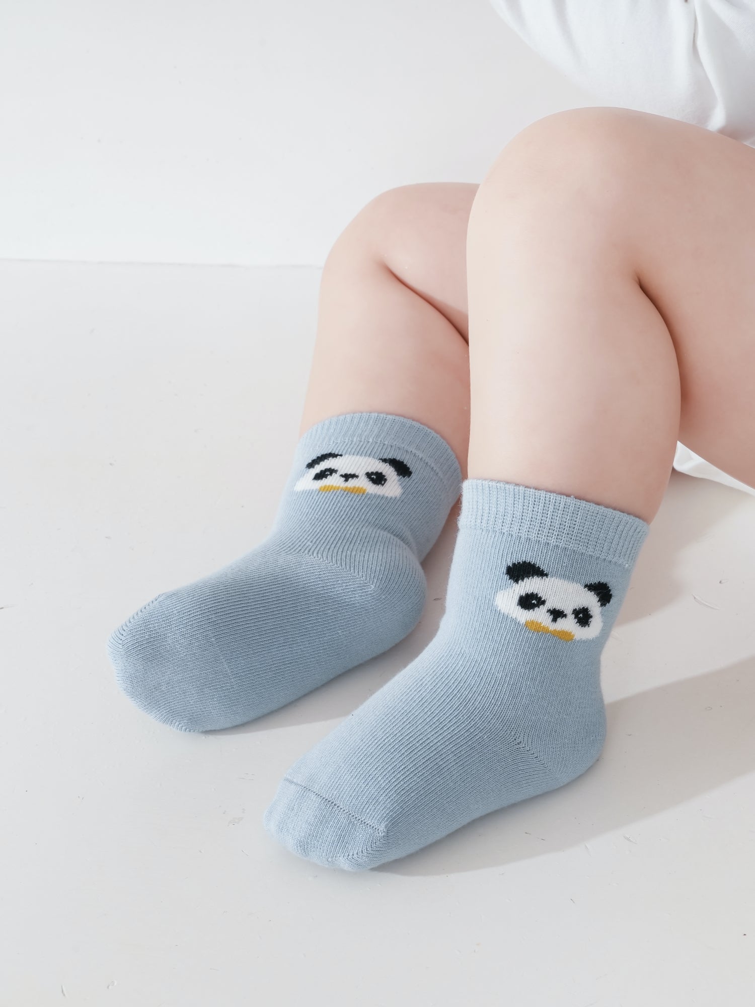 Babies' Ankle Socks with Minimalist Cartoon Faces-3 Pack