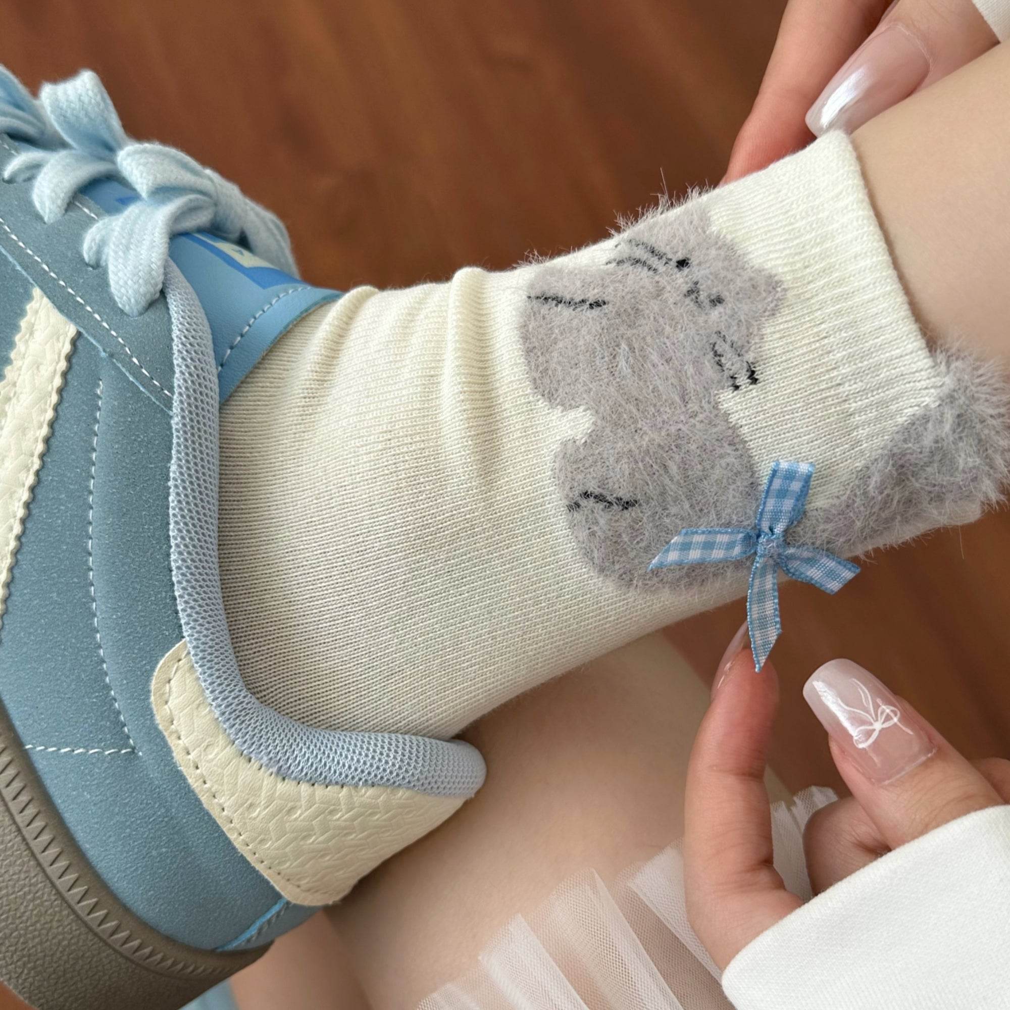 Women's Dainty Pet & Bow Crew Socks - Single Pair