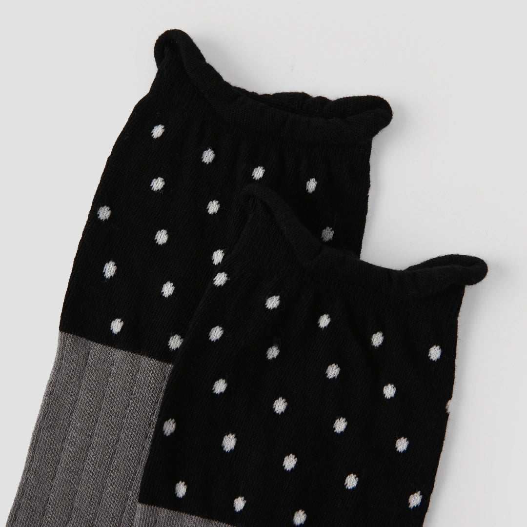 Women's Sheer Ruffle Cuff Socks - detail photo showing seamless stretch comfort