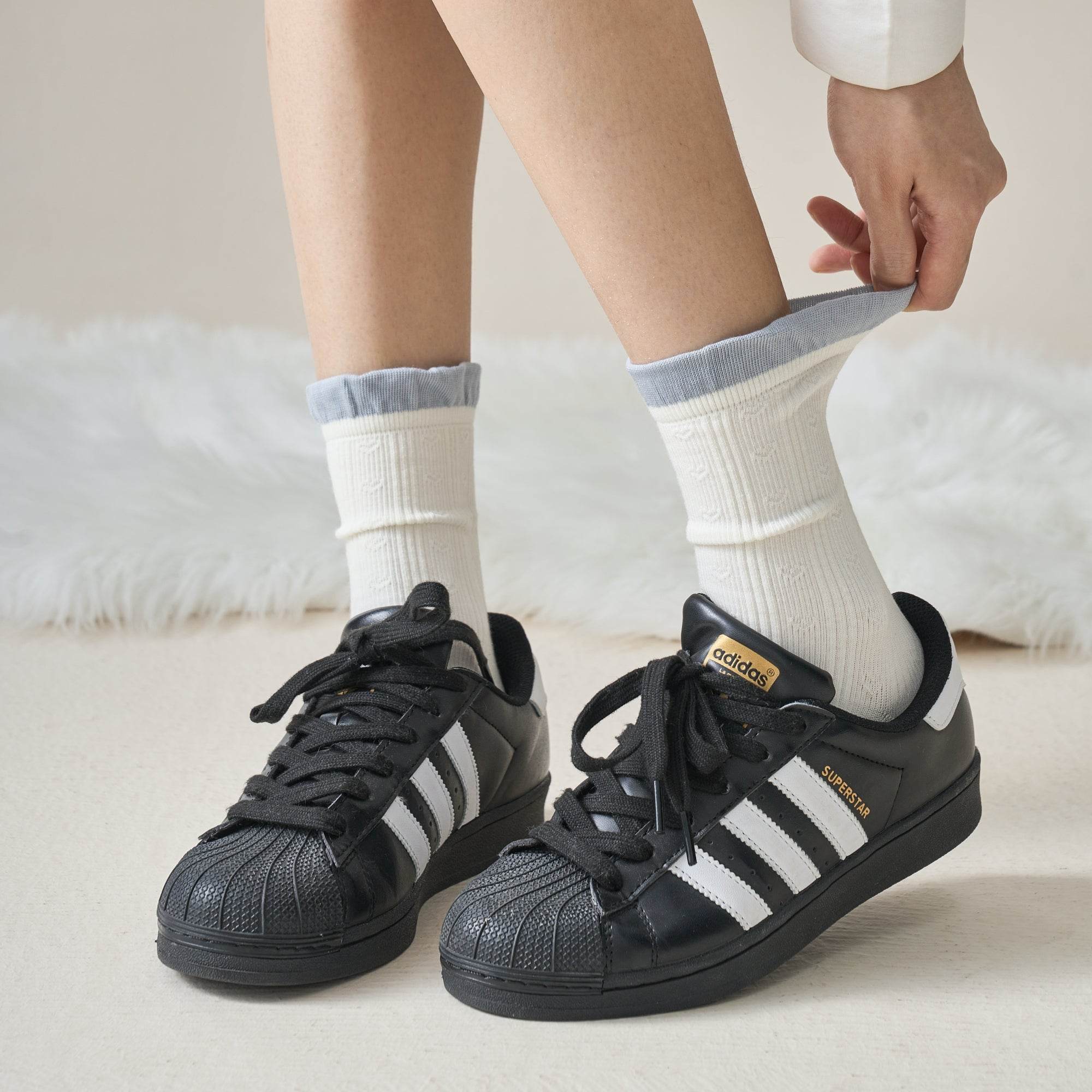 Women's Preppy Cotton Ribbed Socks - Single Pair