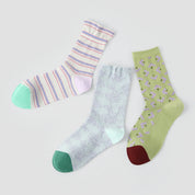 Women's Artistic Floral Mesh Crew Socks (3-Pack) - sock set showing breathable mesh comfort