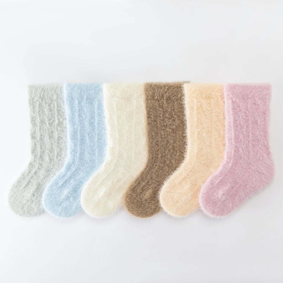 Baby’s Winter Marshmallow' Mink Velvet Fuzzy Crew