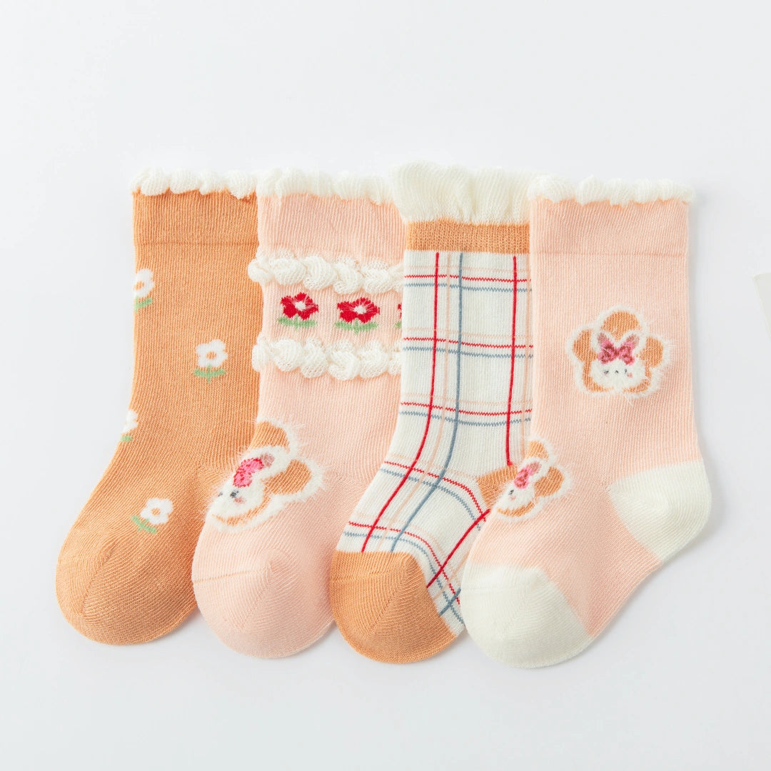 Baby’s Sweet Bunny Garden Socks 4-Pack