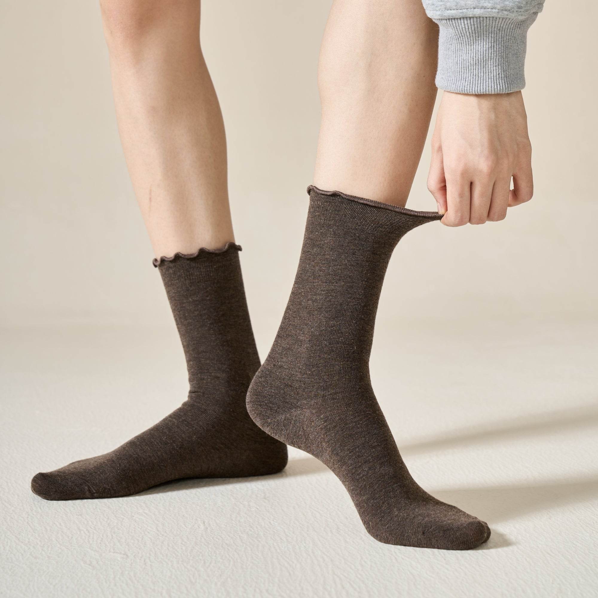 Women's Ruffle Cuff Merino Wool Socks - Single Pair