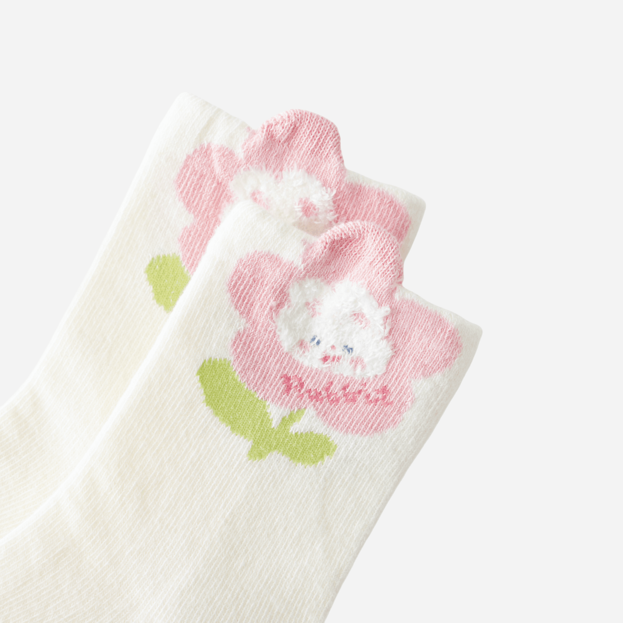 Kid's Girls' Dainty Floral & Bear Crew Socks - 5 Pairs - Weavasocks