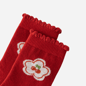 Kid's Girls' Holiday Cherry Crew Socks - 5 Pairs - Weavasocks