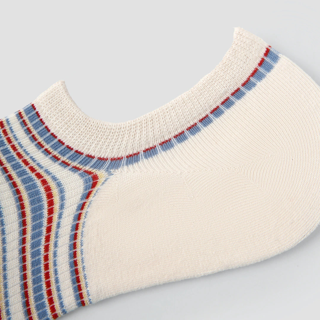 "Artisan Pulse" Women's 3D Jacquard No-Show Socks 5-Pack - sock set showing secure grip comfort
