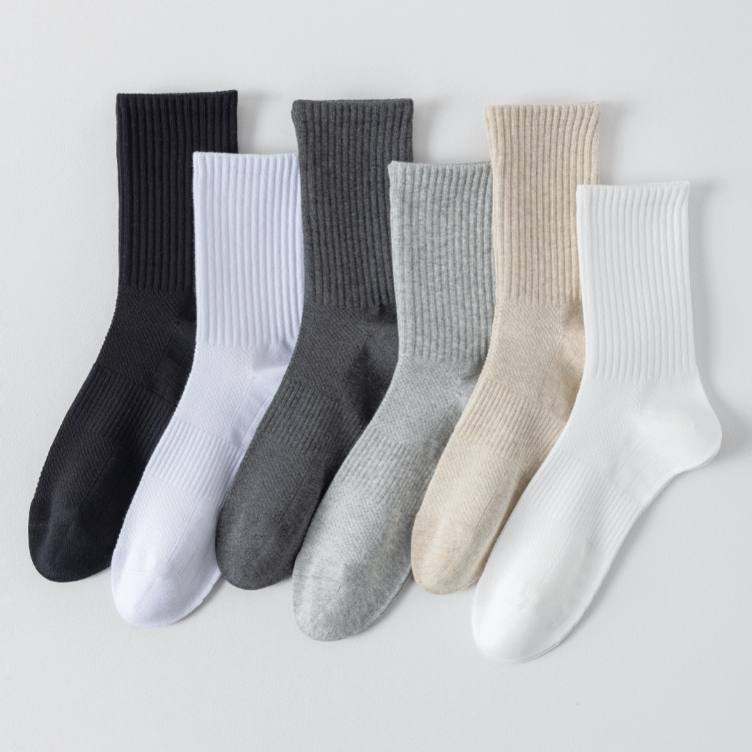 "Titan Mesh" Big & Tall Men's Crew Socks - product photo showing breathable mesh comfort