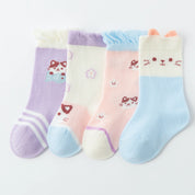 Baby’s 3D Cat Ears Pastel Crew Socks 4-Pack
