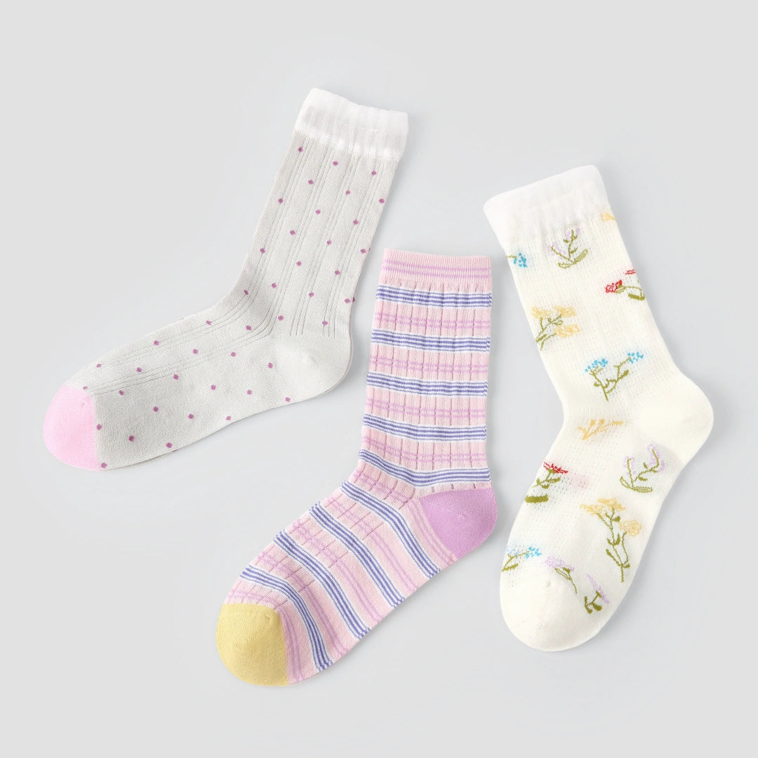 Women's Ombré Stripe Mesh Socks (3-Pack)