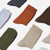 Men's Fine-Knit Heathered Cotton Socks