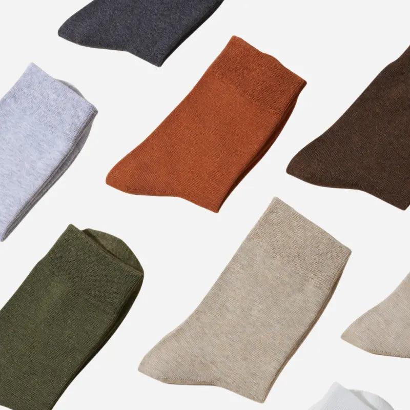 Men's Fine-Knit Heathered Cotton Socks