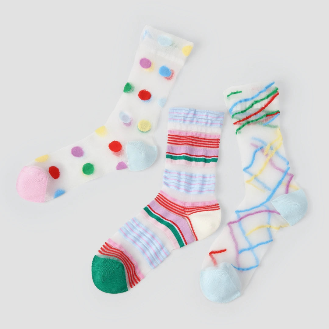 Ethereal Edge Creative Sheer Socks 3-Pack