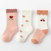 Baby’s Sweet Cherry Winter Thick Terry Socks 3-Pack