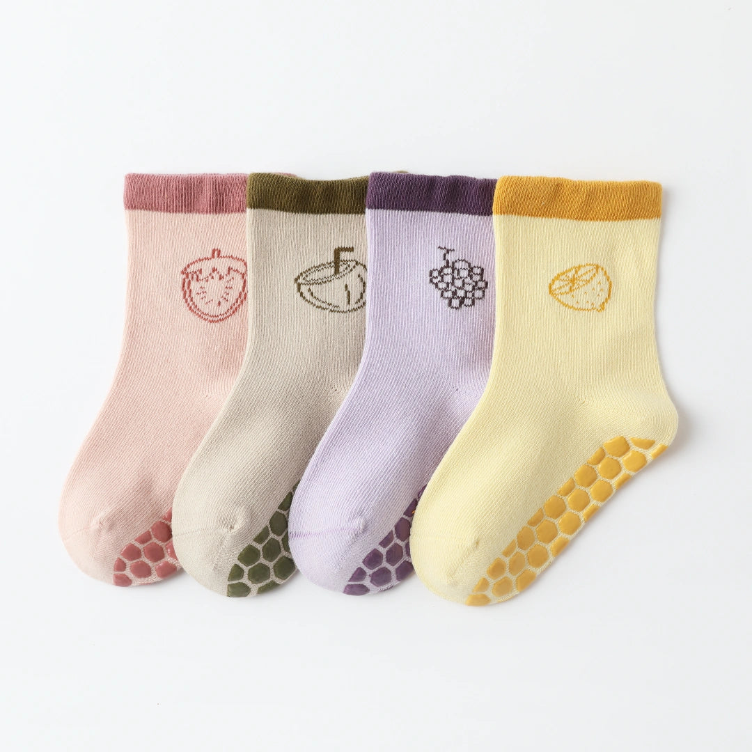 Baby’s First Journey Non-Slip Floor Socks with 4-Pack