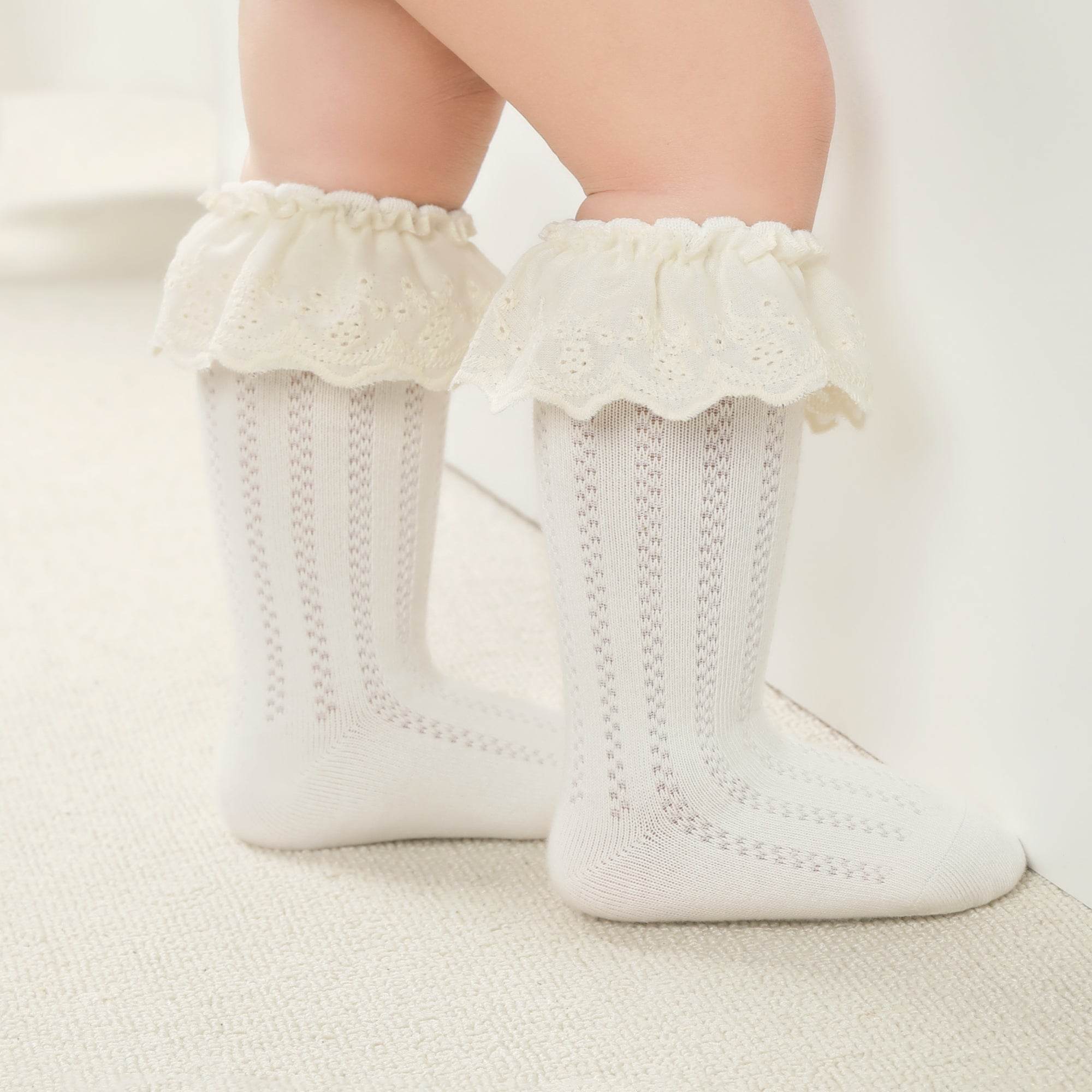 Babies Victorian Lace Knee Highs-3 Pack - Weavasocks