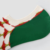 Women's Designer Jacquard No-Show Socks (5-Pack) - sock set showing secure grip comfort