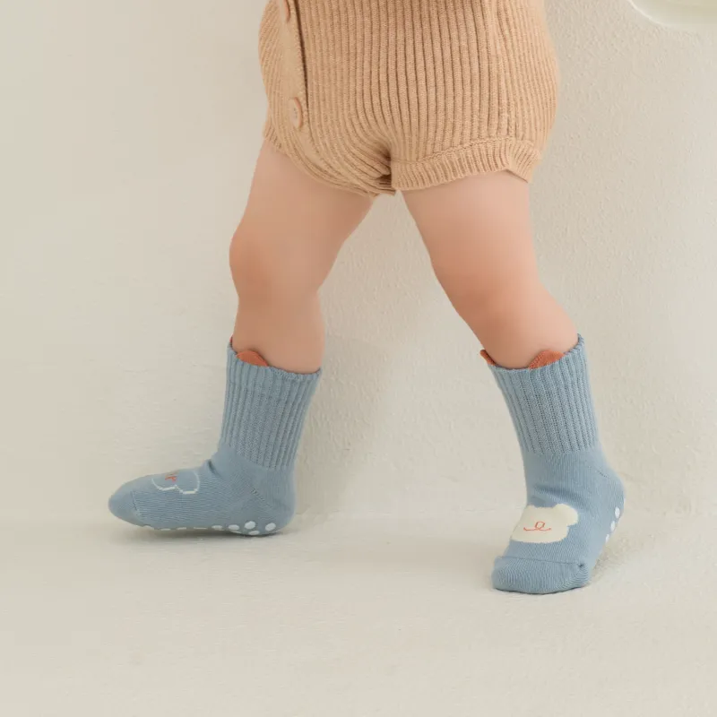 Babies' Cartoon Grip Socks-3 Pairs